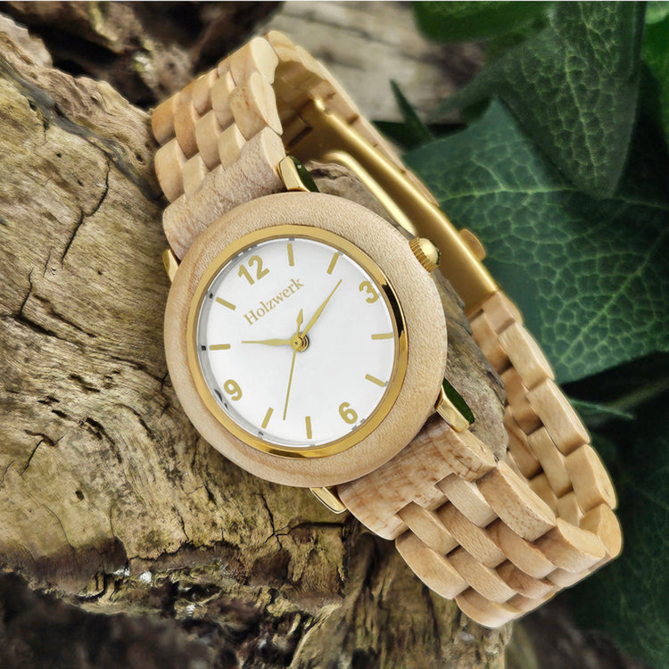 Damenuhr aus Holz HOLZWERK Holzuhr Damen Holzwerk – Armbanduhr - 