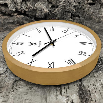 Holzwerk FREIBURG 30 cm moderne Holz-Quarz Wanduhr mit römischen Ziffern Seitenansicht links