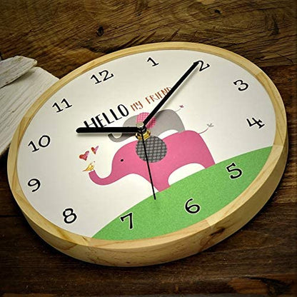 Holzwerk Wanduhr Elefanten Baby Elefant Love Tiere Holz Kinder Uhr - Holzwerk 